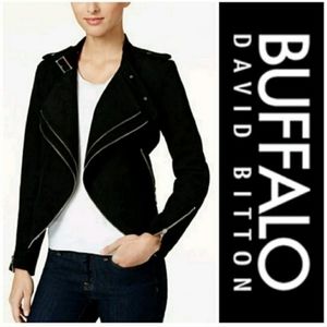 Buffalo David Bitton Black Asymmetrical Moto Jacket